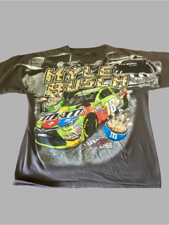 Joe Gibbs Racing Other - Vintage AOP Kyle Busch M&M's Racing NASCAR Tee, Sz L